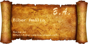 Biber Amália névjegykártya