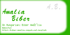 amalia biber business card